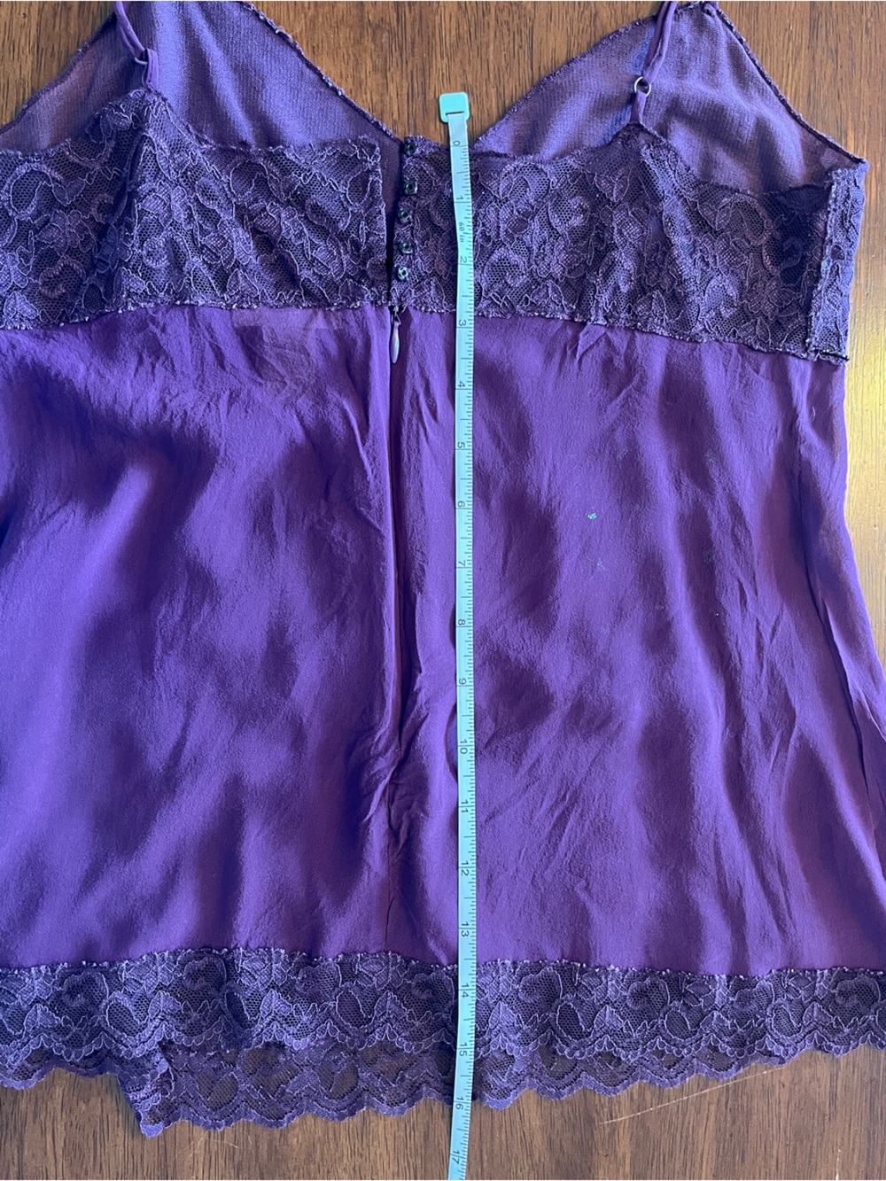 Vintage forever 21 100% silk purple sequin cami Y2K lace plum holy grail - Picture 6 of 6